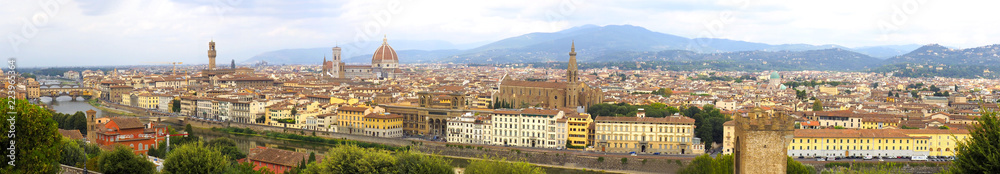 exceptional panoramic view of the city of Florence from the terraces of Michelangelo's garden