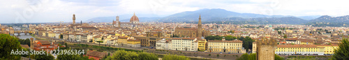 exceptional panoramic view of the city of Florence from the terraces of Michelangelo's garden