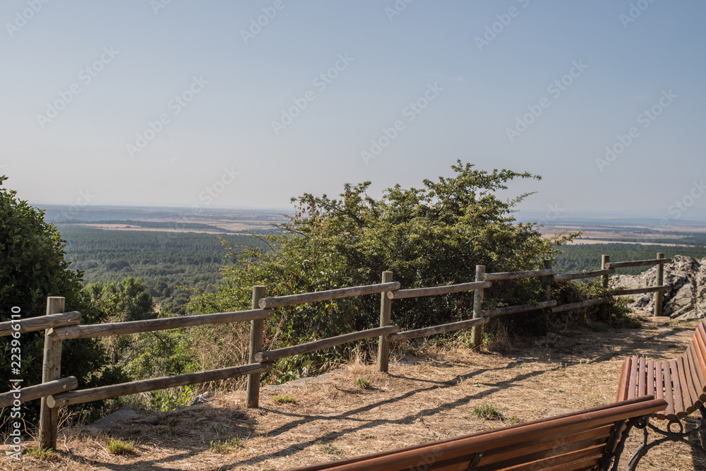 wooden fence in a village lookout