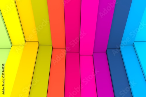 colorful abstract background with stairs wave box 3d illustration