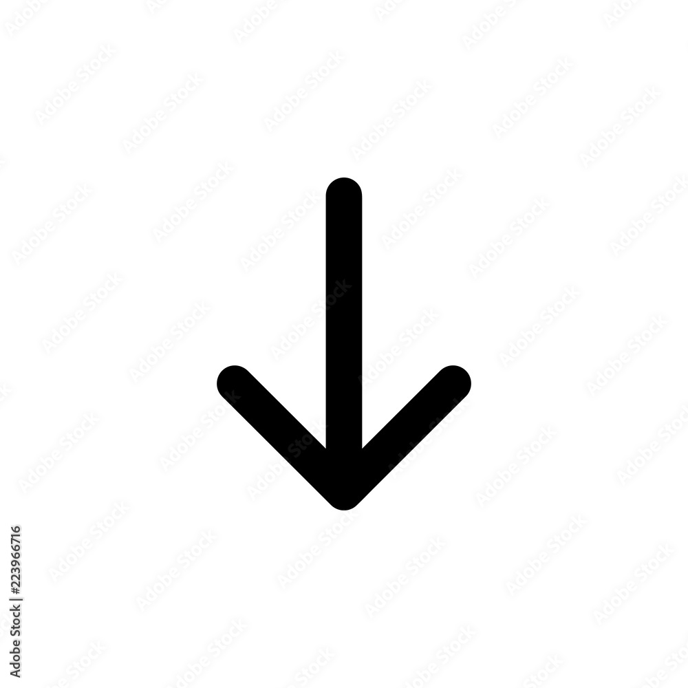 Arrow thin down vector icon isolated on background. Trendy sweet symbol. Pixel perfect. illustration EPS 10. Arrow thin down vector icon isolated on background. Trendy sweet symbol. Pixel perfect. illustration EPS 10.