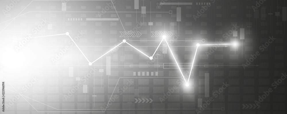Fototapeta premium Candle stick graph chart of stock market investment trading. Stock market data. Trend of graph. Stock market , exchange. Vector illustration