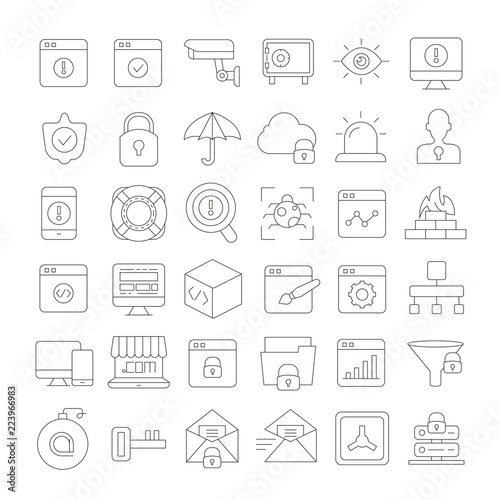 internet security and web development icons