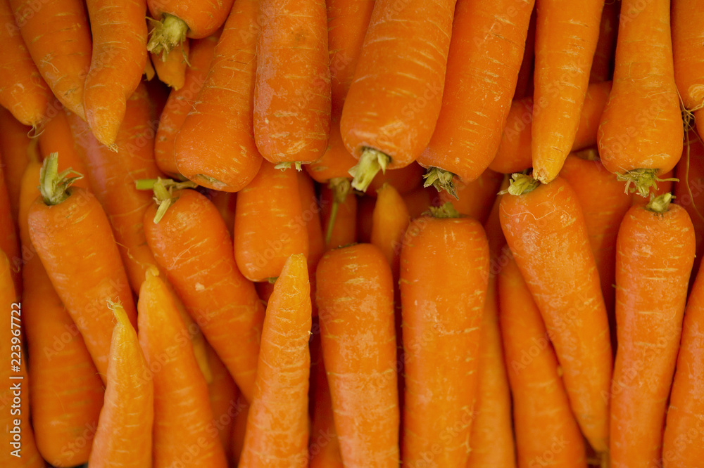 CLOSE UP OF CARROTS ON SUPERMARKET SHELF CLOSE UP OF CARROTS ON SUPERMARKET SHELF