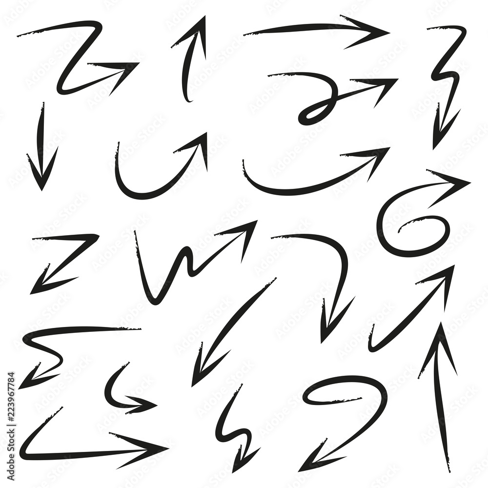hand drawn arrow set hand drawn arrow set