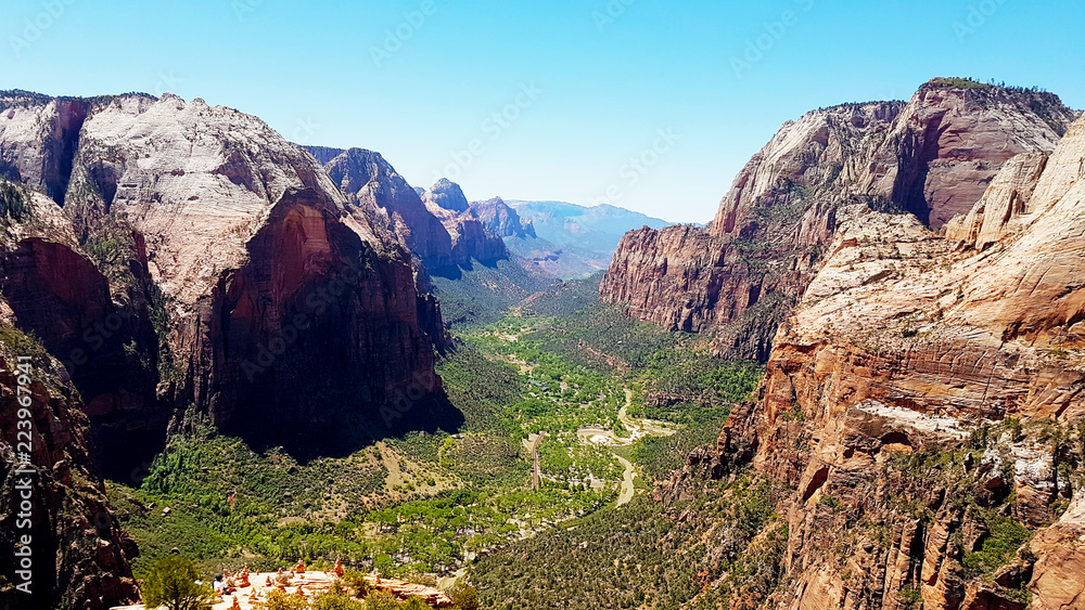 Obraz premium View from Angel´s Landing Trail in Zion National Park in Utah, USA