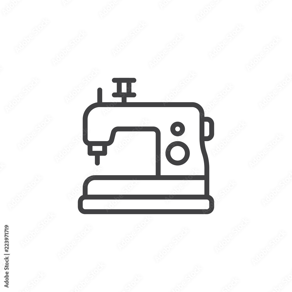 Sewing machine outline icon. linear style sign for mobile concept and