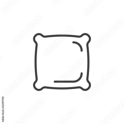 Square Pillow outline icon. linear style sign for mobile concept and web design. Cushion simple line vector icon. Symbol, logo illustration. Pixel perfect vector graphics