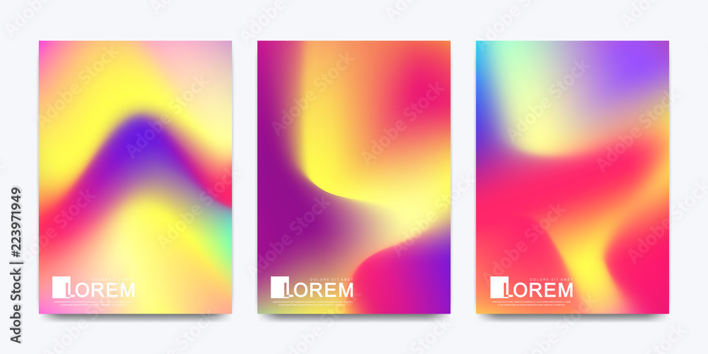 Modern vector template for brochure leaflet flyer cover banner catalog in A4 size. Abstract fluid 3d shapes vector trendy liquid colors backgrounds set. Colored fluid graphic composition illustration. Modern vector template for brochure leaflet flyer cover banner catalog in A4 size. Abstract fluid 3d shapes vector trendy liquid colors backgrounds set. Colored fluid graphic composition illustration.
