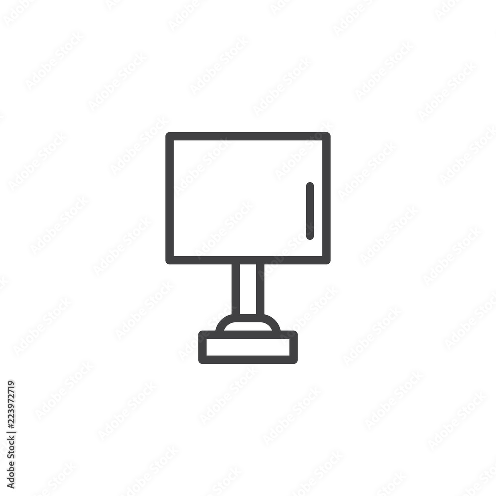 Bedside lamp outline icon. linear style sign for mobile concept and web design. Reading lamp simple line vector icon. Symbol, logo illustration. Pixel perfect vector graphics