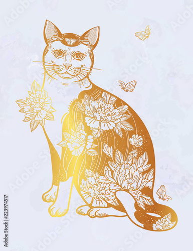 Happy Japanese folklore cat