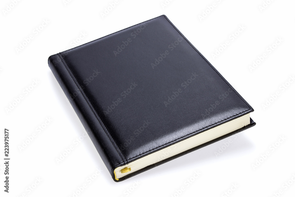 Black luxury notebook with shadow on white Black luxury notebook with shadow on white