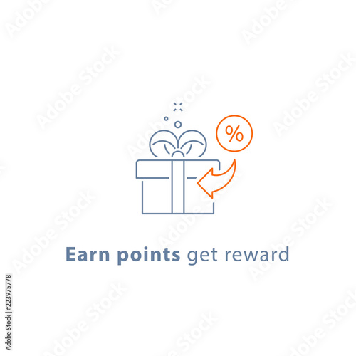 Loyalty program, earn points and get reward, marketing concept