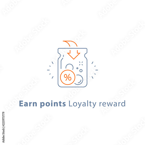 Loyalty program, earn points and get reward, marketing concept