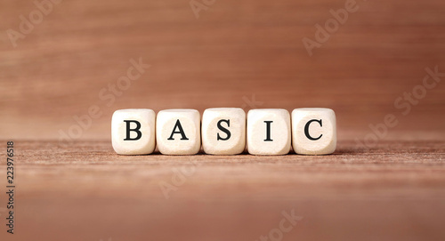 Word BASIC made with wood building blocks