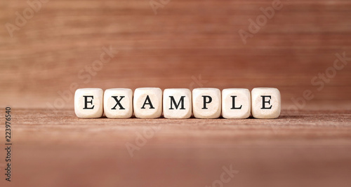 Word EXAMPLE made with wood building blocks photo