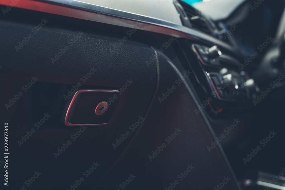 Keyhole of closed Car Glove box,glove compartment of cars