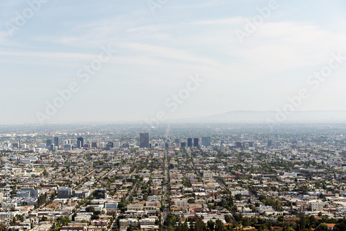 Ariel view of Los Angeles  California in summer time