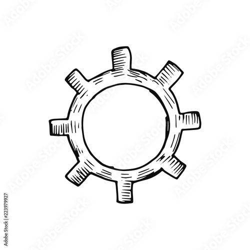 gear sprocket for a car sketch isolated
