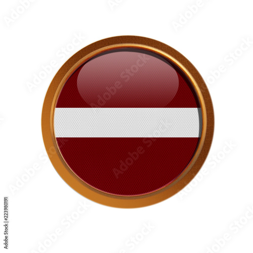 Latvia flag in the golden frame 
