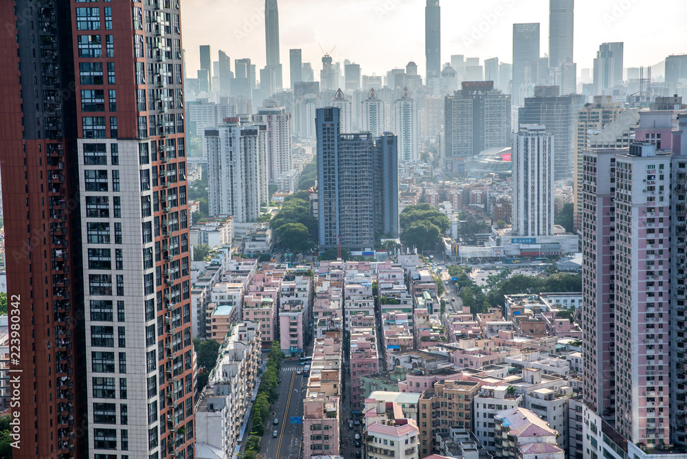 Fototapeta premium Shenzhen Luohu District intensive real estate properties