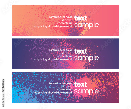 Set of 3 abstract banner flyer card templates. Vector. 