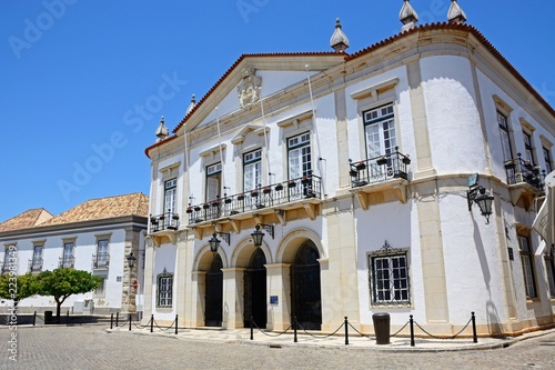 Front view of the Town Hall in the Praca Largo de Se in the city centre, Faro, Algarve, Portugal.