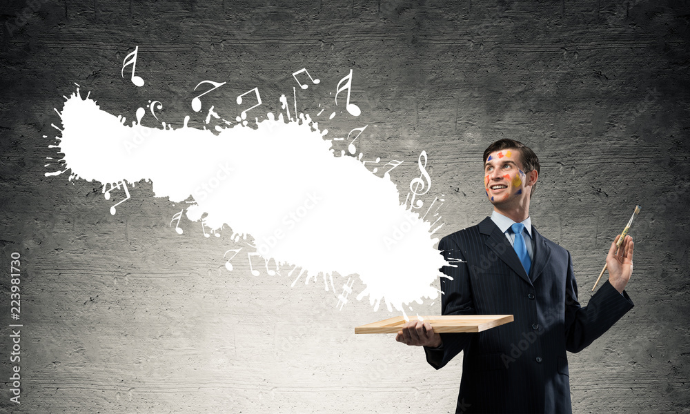 Inspiration of young creative businessman Inspiration of young creative businessman