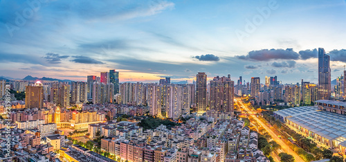 Shenzhen Futian District skyline panorama