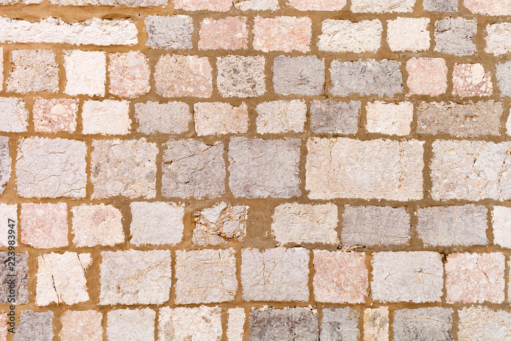 Obraz premium Texture of stone wall, medieval bricks background