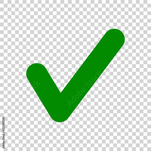 Green Check Mark icon isolated on transparent background