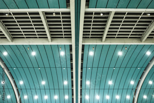 modern design roof inside the airport.