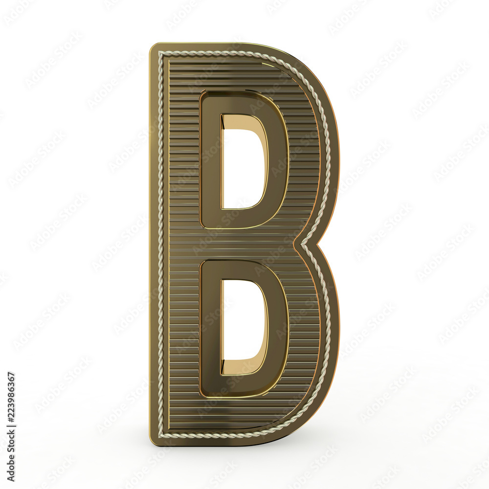 Golden symbol of the alphabet. 3D Golden symbol of the alphabet. 3D