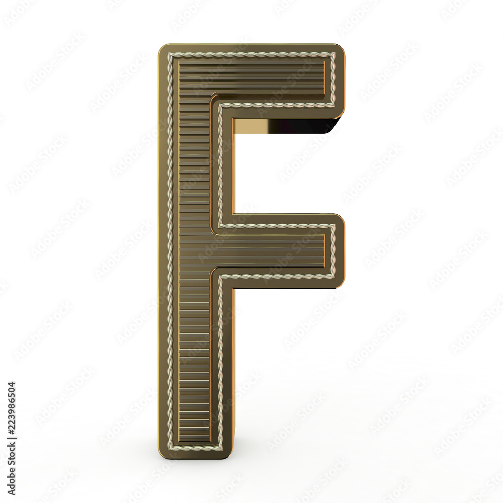 Golden symbol of the alphabet. 3D Golden symbol of the alphabet. 3D