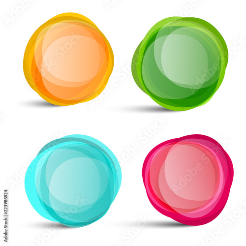Circle Shapes. Abstract Vector Colorful Elements Isolated on White Background. Empty Graphic Design Items.