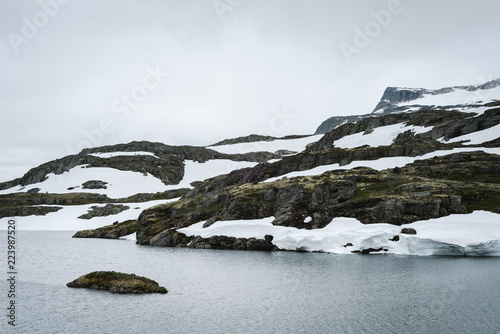 Flyvotni lake near scenic route Aurlandsfjellet, Norway photo