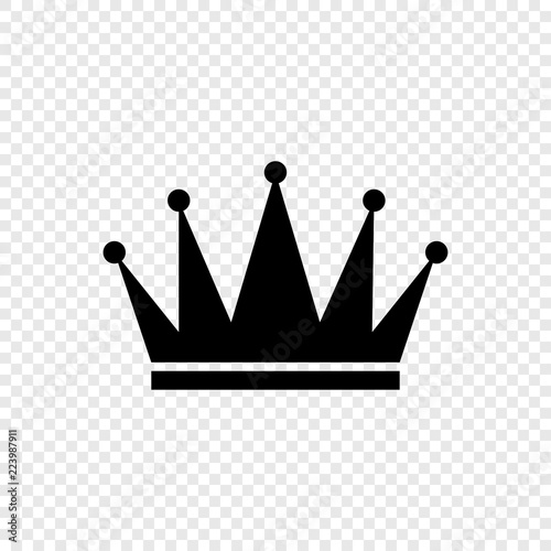 black crown icon on transparent background