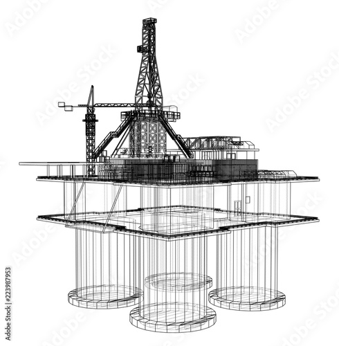 Offshore oil rig drilling platform concept