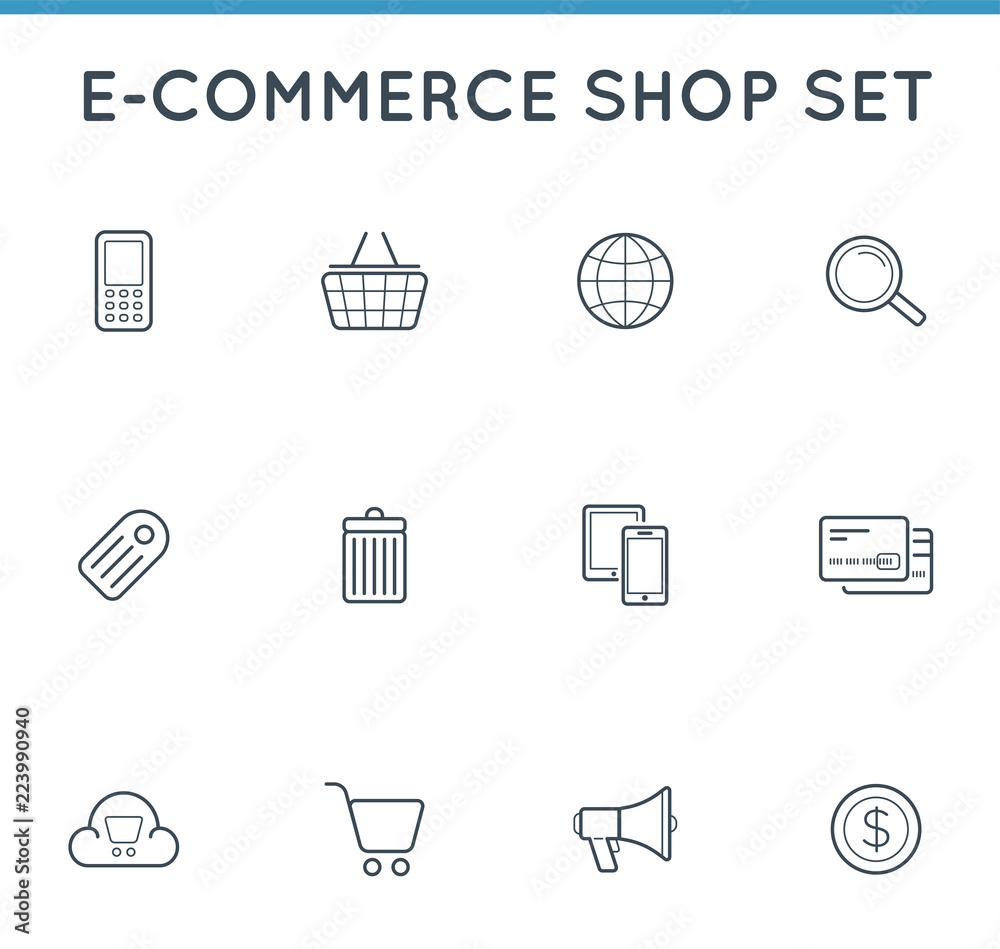 Set of Vector E-Commerce Icons Shopping and Online can be used as Logo or Icon in premium quality Set of Vector E-Commerce Icons Shopping and Online can be used as Logo or Icon in premium quality