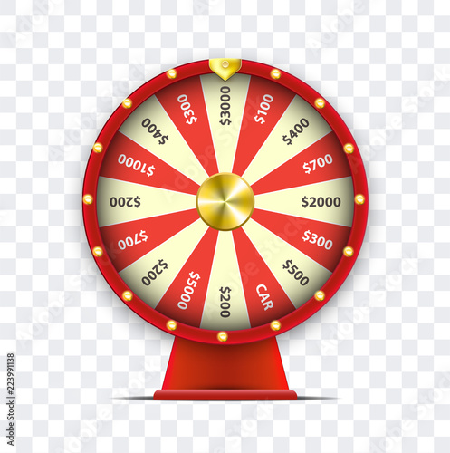 Wheel of fortune isolated Red on white Illustration Eps 10