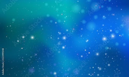 Blue background with illumination and stars