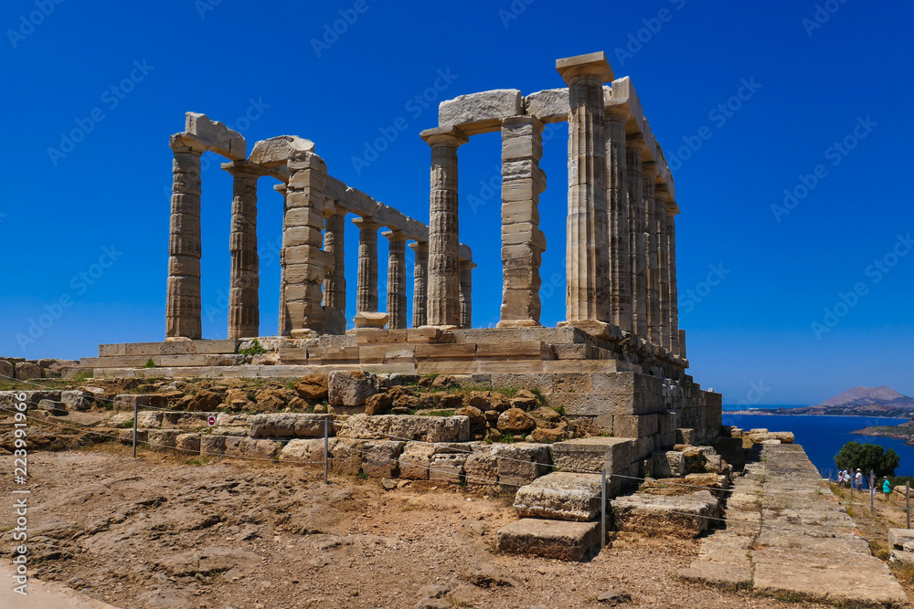 Temple of Poseidon, Sounion, Athens, Greece. View from east