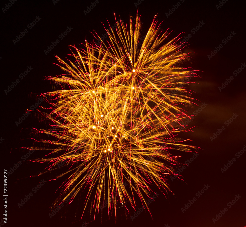 Fireworks in the night sky as a background