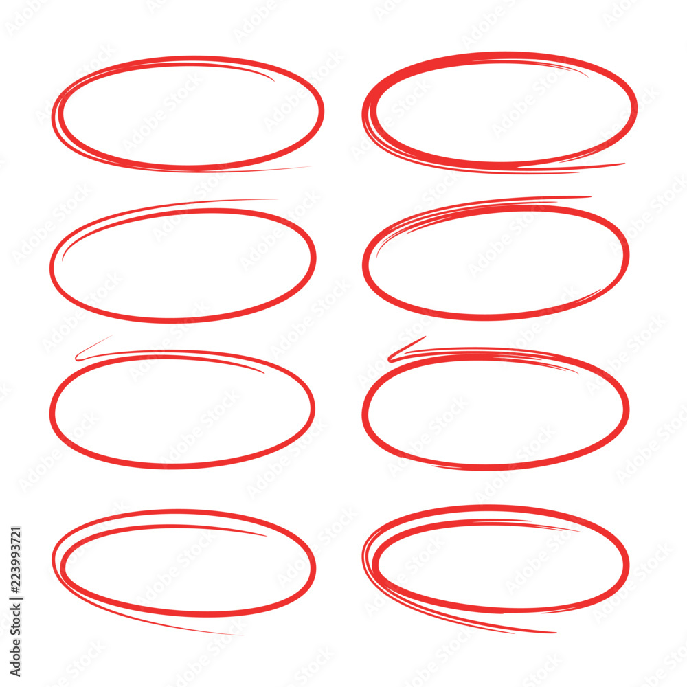 red hand drawn circles for highlighting some text Stock Vector | Adobe ...