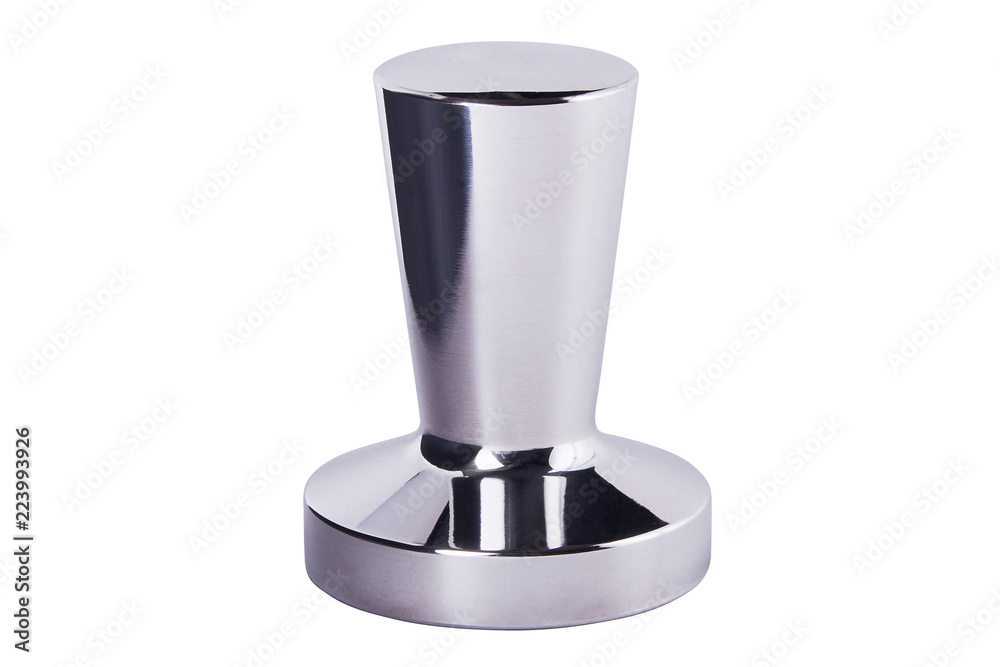 Barista Kit. Coffee Tamper with metal Handle. Isolated on white background Barista Kit. Coffee Tamper with metal Handle. Isolated on white background