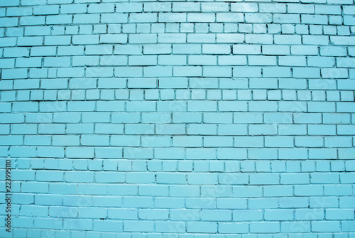 Turquoise brick wall background