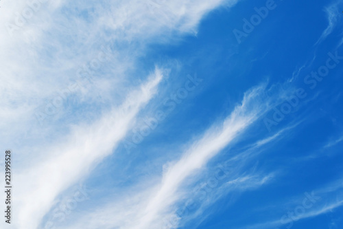 blue sky with beautiful fluffy white clouds