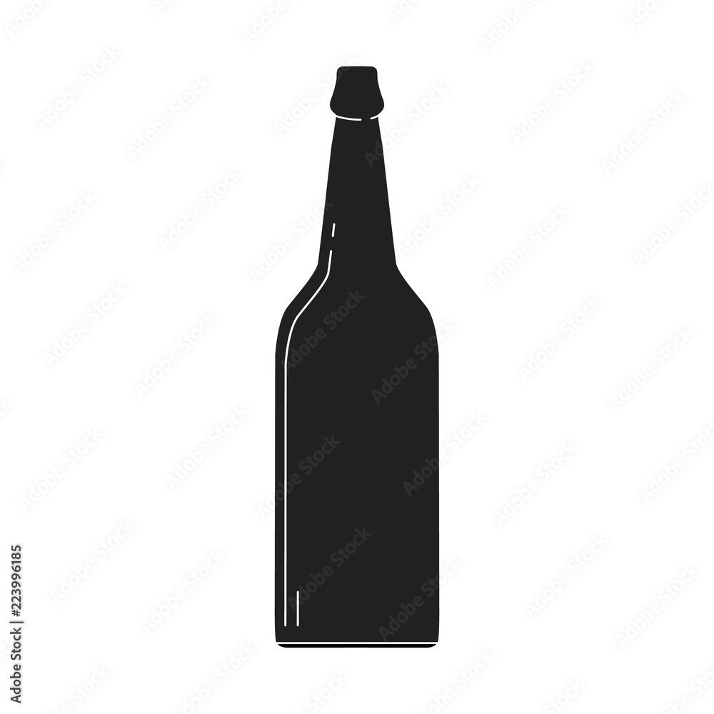Beer or whisky bottle icon. Vector isolated. Beer or whisky bottle icon. Vector isolated.