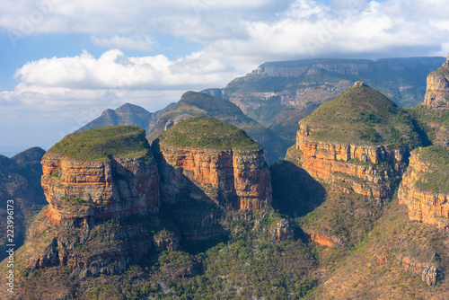 Aerial of Blyde River Canyon Three Rondavels - South Africa