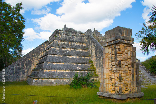 Mexico  Cancun.  Chichen Itz    Yucat  n. Ruins of the Warriors temple. Originally created with One Thousand columns